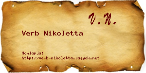 Verb Nikoletta névjegykártya